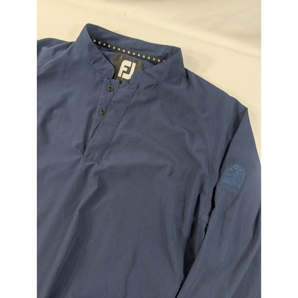 Manhattan Country Club Medium Blue Foot Joy Pullover V-neck Windbreaker Mens